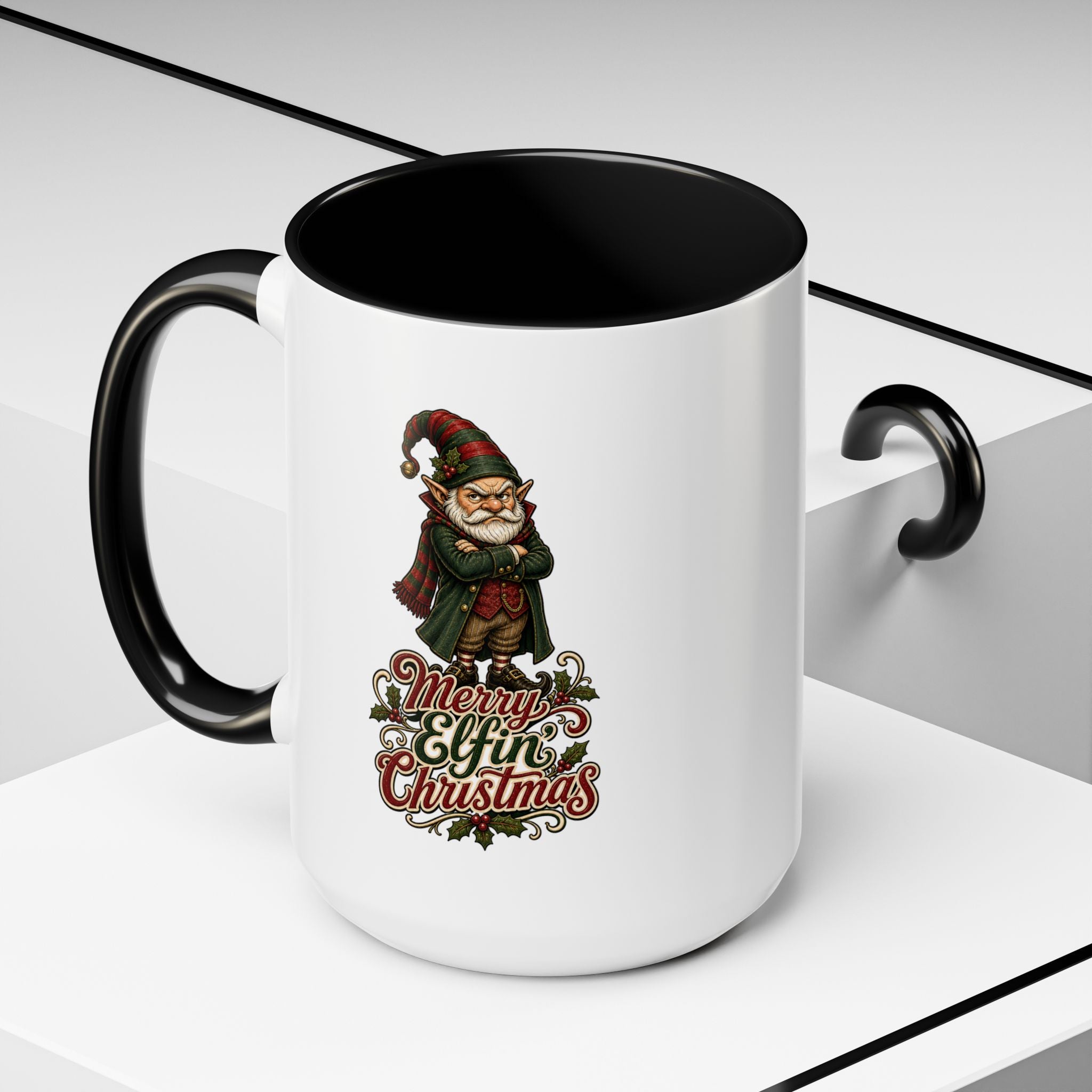 Merry Elfin' Christmas Accent Coffee Mug (11, 15oz)