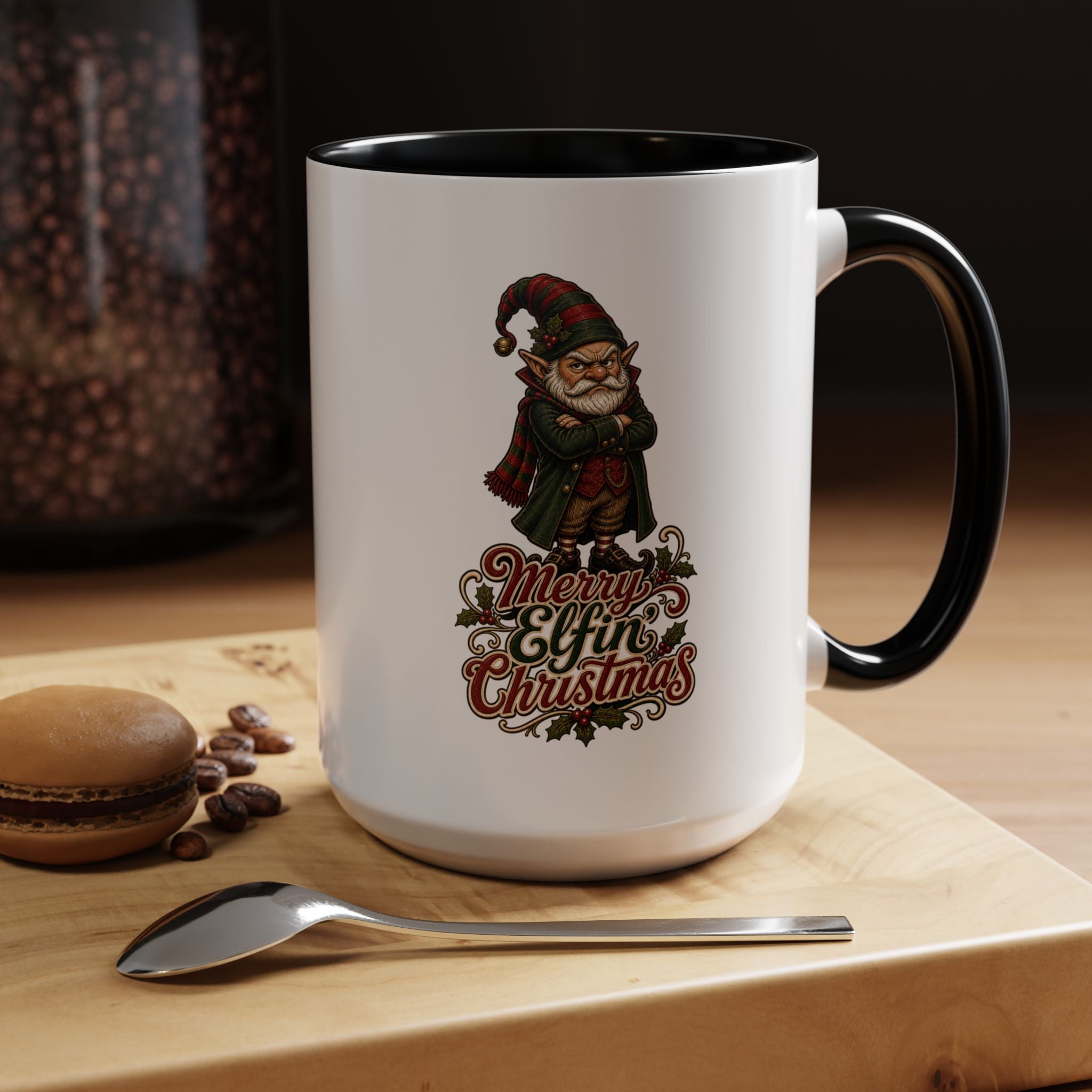 Merry Elfin' Christmas Accent Coffee Mug (11, 15oz)