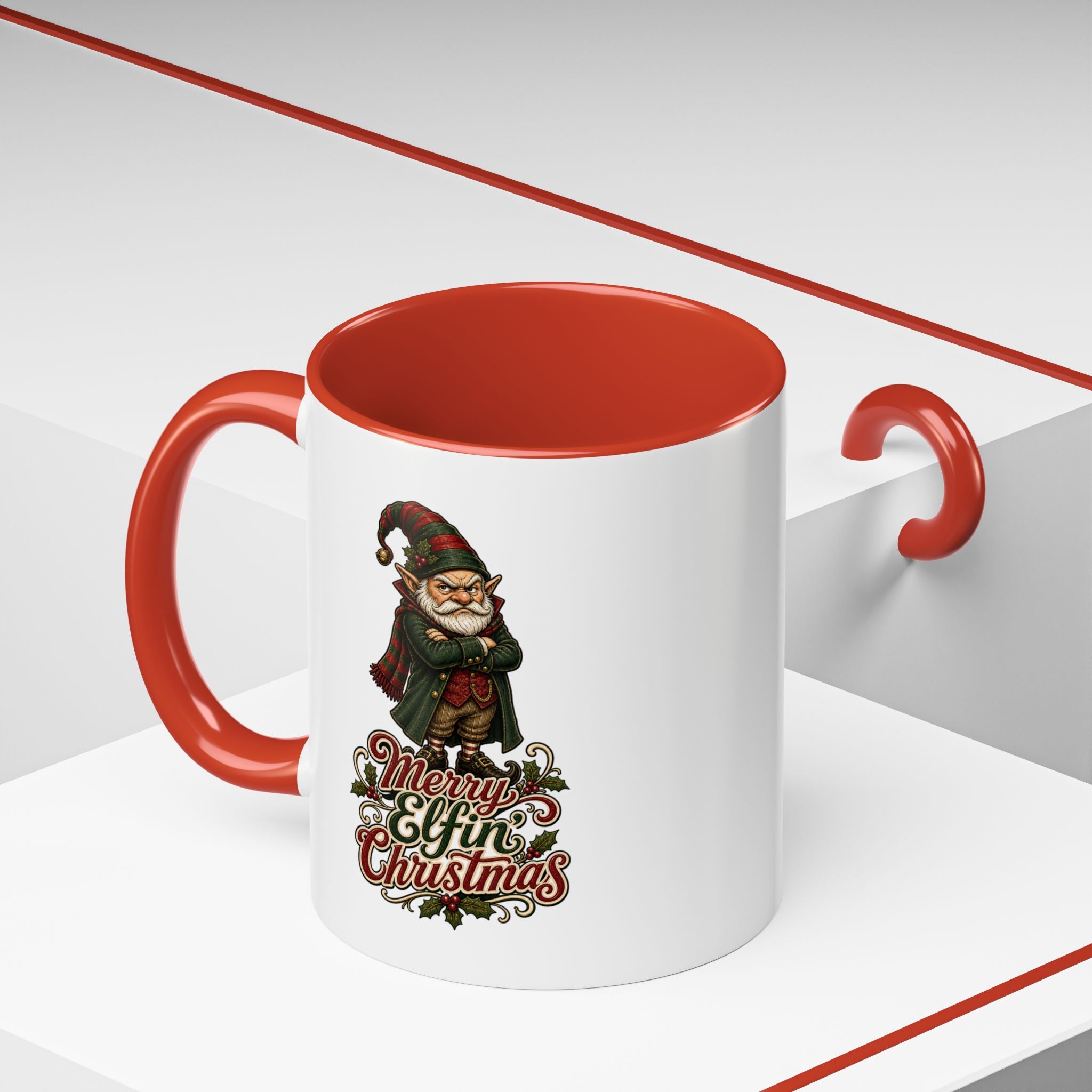 Merry Elfin' Christmas Accent Coffee Mug (11, 15oz)