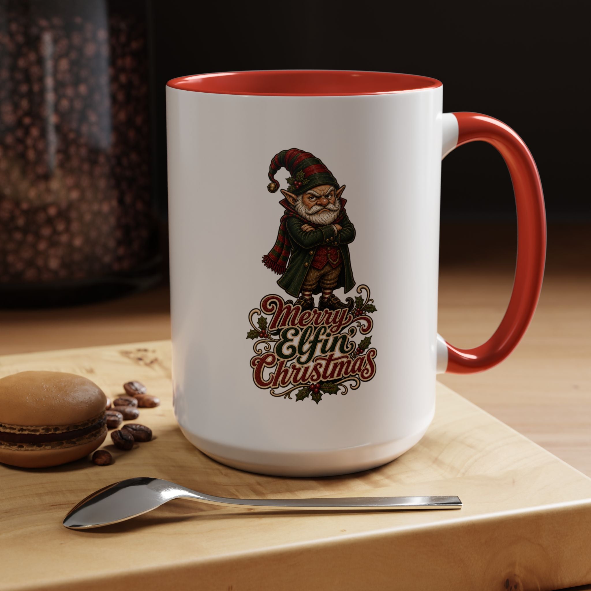 Merry Elfin' Christmas Accent Coffee Mug (11, 15oz)
