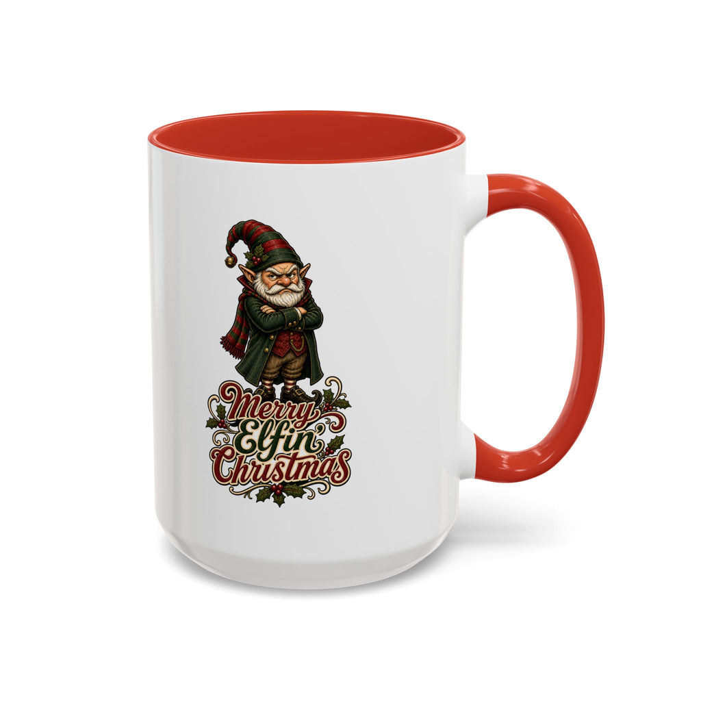 Merry Elfin' Christmas Accent Coffee Mug (11, 15oz)